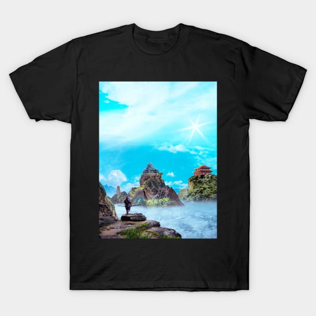 Japanese Cloud Buildings T-Shirt by Shaheen01